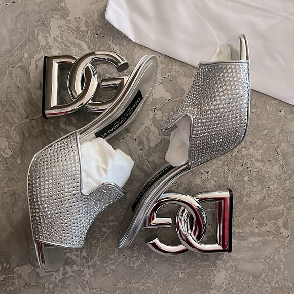 Dolce & Gabbana DG-Heel Gemstone-Embellished Mules Size 40 NEW + Box + Dust Bag - Picture 8 of 10